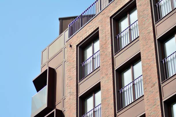 istock Modern condo building with huge windows 1142896126