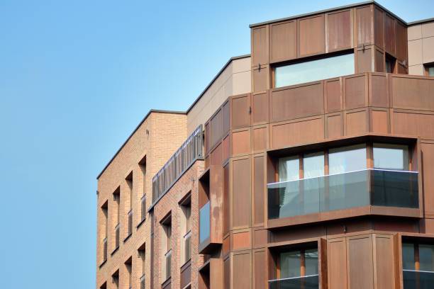 istock Modern condo building with huge windows 1142896829