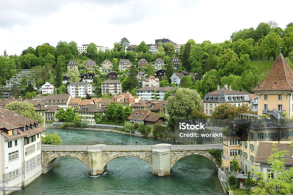 Bern Old Town View  Aare River Stock Photo