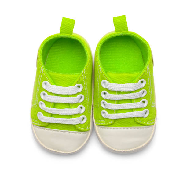 istock Green Baby Shoes Top View 1142899087