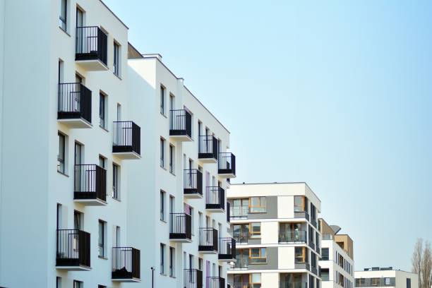 istock Brand new apartment building on sunny day 1142899403