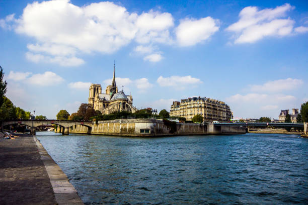 istock Notre Dame Cathedral from across the river seine 1142900591