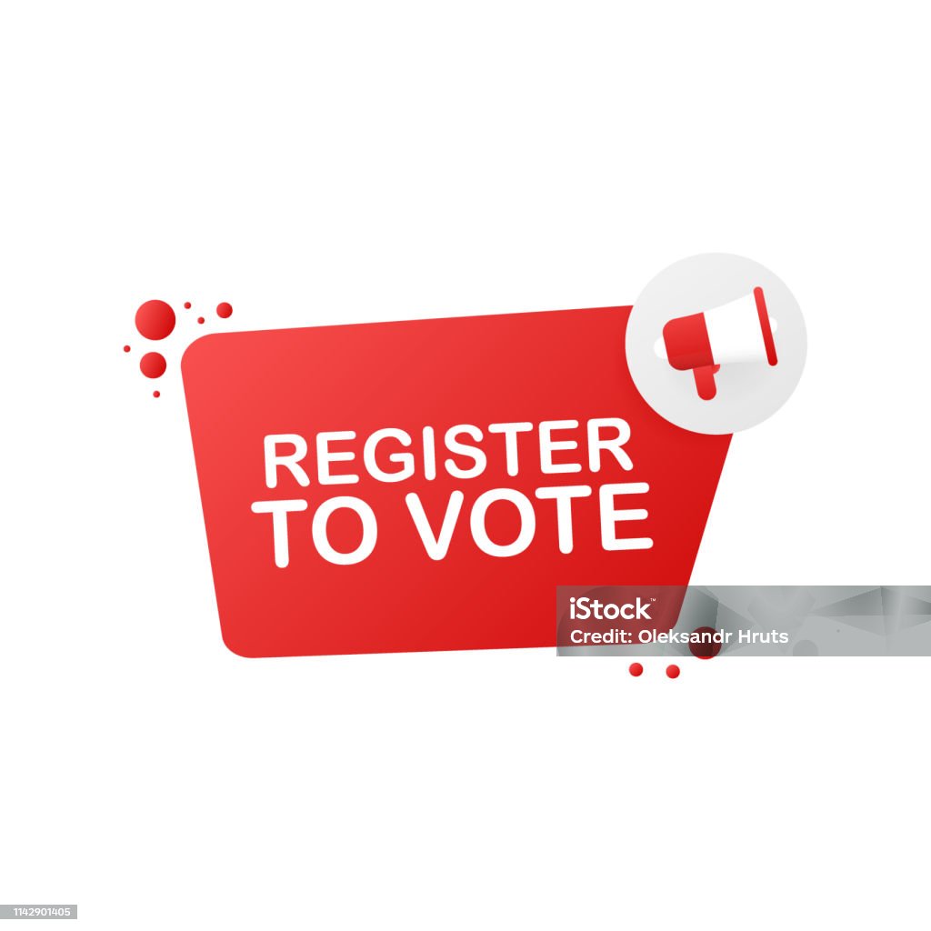 Megaphone Hand, business concept with text register to vote. Vector illustration Megaphone Hand, business concept with text register to vote. Vector stock illustration Alternative Rock stock vector