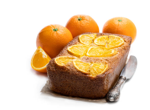 istock Homemade orange syrup cake isolated on white 1142902931
