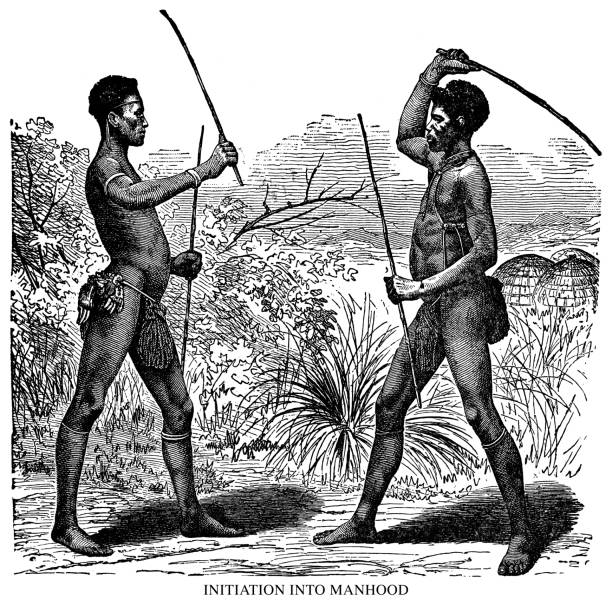 inicjacja w męskości - aboriginal stock illustrations