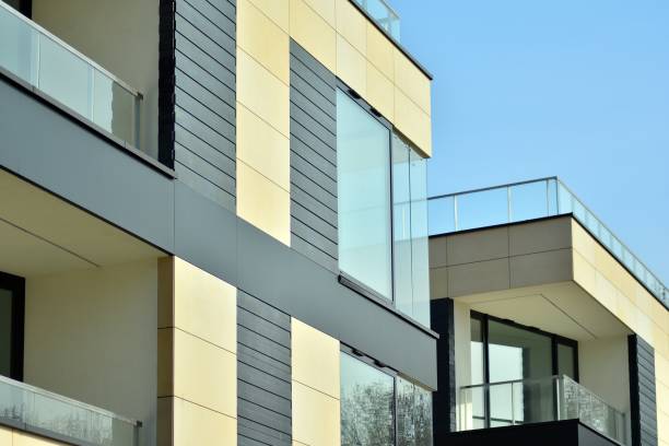 istock Modern condo building with huge windows 1142906522