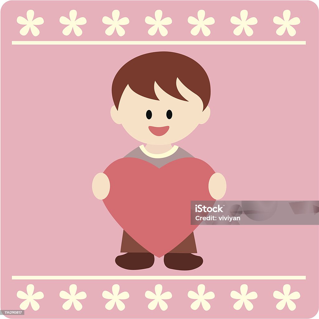 boy holding a heart for love  Beautiful People stock vector