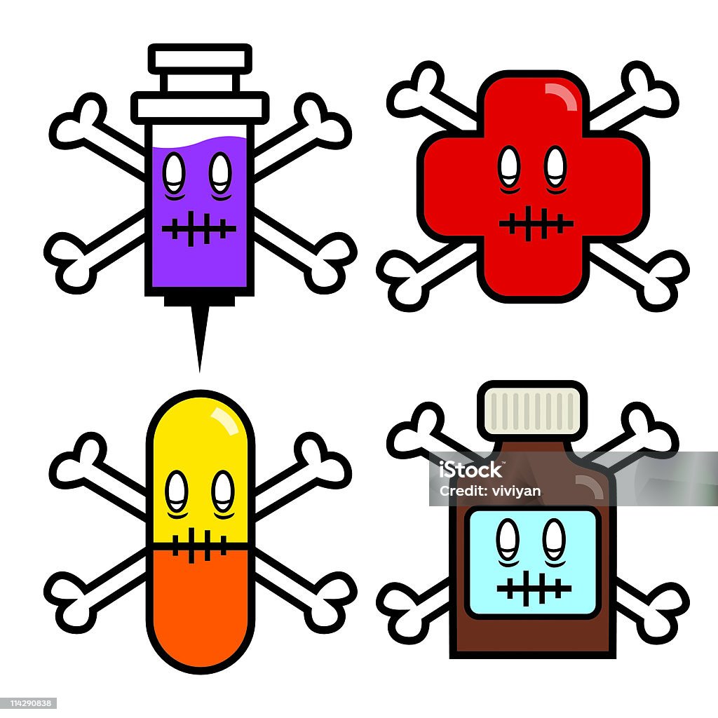 Ensemble d'icônes de médecine poision - clipart vectoriel de Bouteille libre de droits