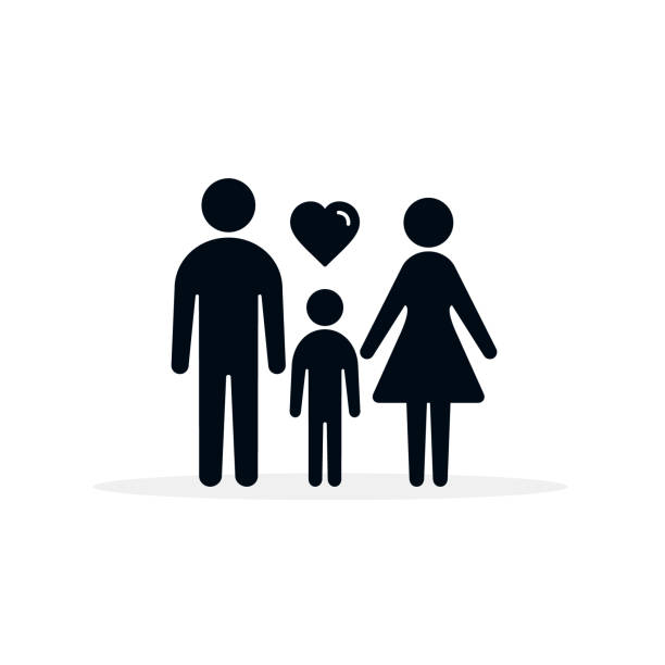 istock Family with heart icon, Vector isolated illustration 1142910140