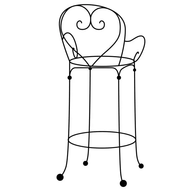 Vector illustration of Chair flat illustration on white