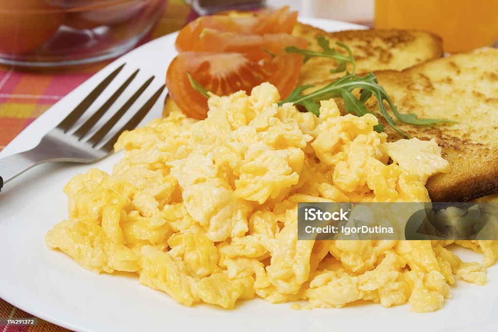 Scrambled egg  Bread Stock Photo