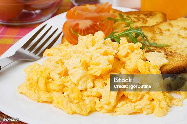 Scrambled Egg Stock Photo - Download Image Now - Bread, Breakfast, Color Image