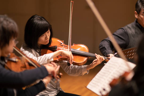 istock Musician playing violin at classical concert 1142915734