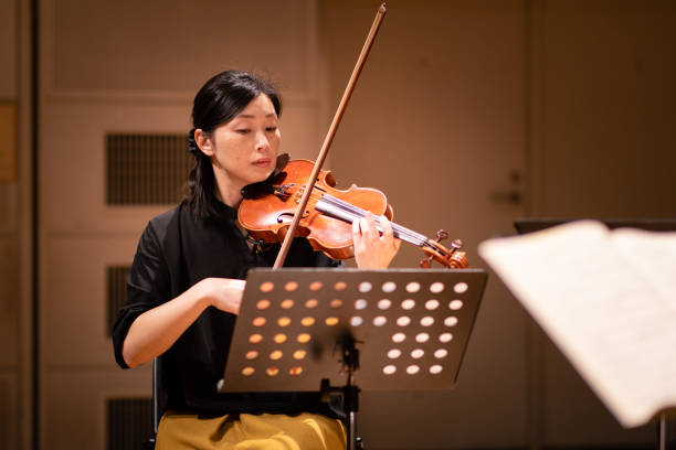 istock Musician playing violin at classical concert 1142915791