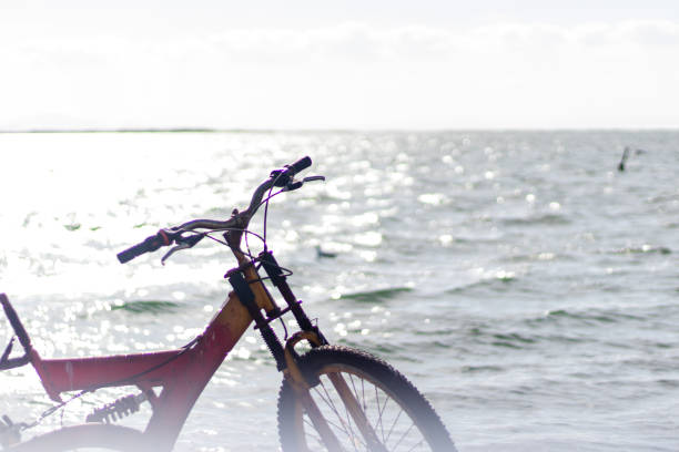 istock a misty landscape shoot with bright colors and a red bicycle 1142915818