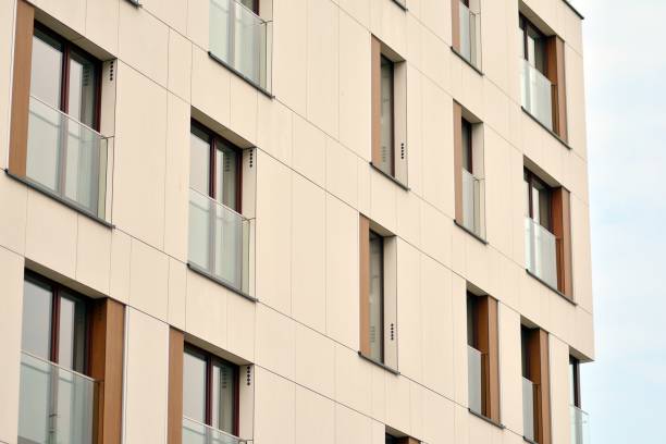 istock Modern condo building with huge windows 1142918398