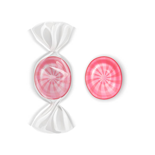 illustrations, cliparts, dessins animés et icônes de ensemble de bonbons sur fond blanc, bonbons durs, sucettes douces formes rondes. - hard candy candy mint wrapped