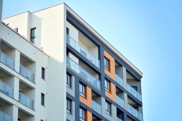 istock Modern condo building with huge windows 1142919278