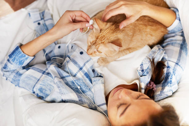 istock Listening to Music with Cat 1142921638