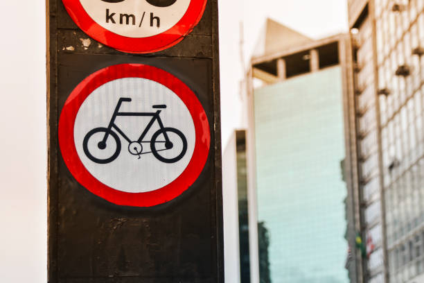 Bicycle lane sign in Sao Paulo, Brazil