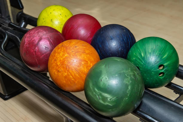 istock Close up of bowling balls 1142922622