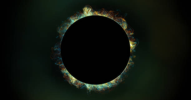 istock Abstract particles background with corrupted point sphere. Sun Solar Flare Particles coronal mass ejections. 1142928213