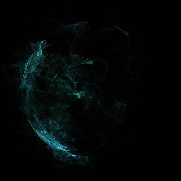 istock Abstract particles background with corrupted point sphere. Sun Solar Flare Particles coronal mass ejections. 1142930710