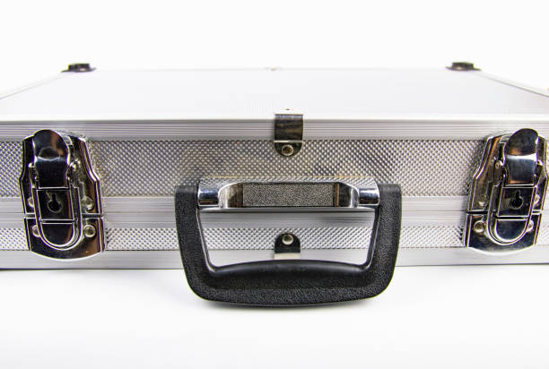 istock Aluminum case for a working tool on a white background 1142939046