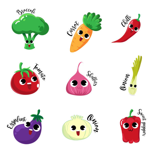 illustrations, cliparts, dessins animés et icônes de caractères légume - fruits et légumes