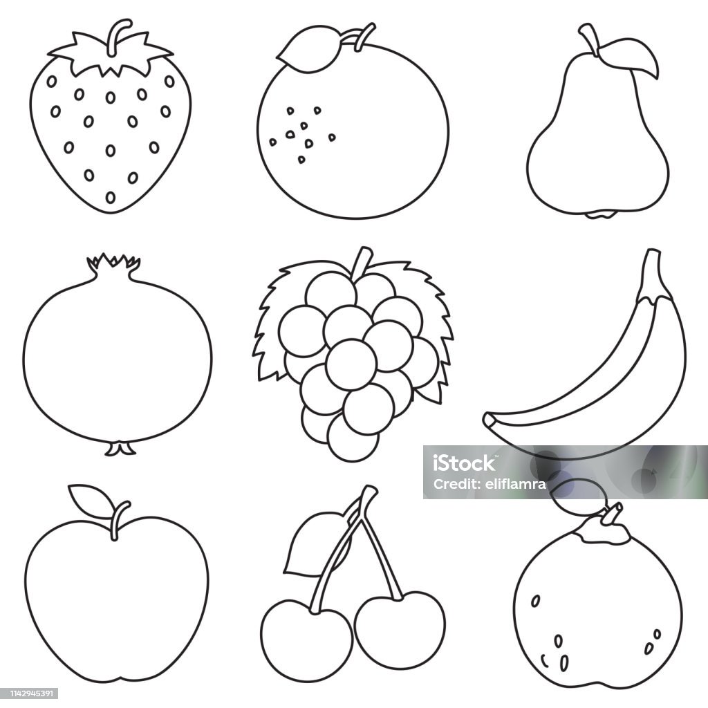 Ilustración de Vector Ilustración De Frutas Página Para Colorear y más  Vectores Libres de Derechos de Fruta - Fruta, Página de libro para colorear  - Técnica de ilustración, Albaricoque - iStock
