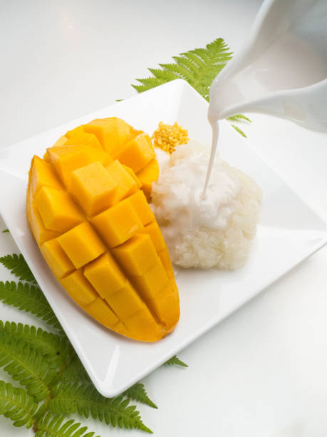 Thai dessert concept.  Mango and sticky rice