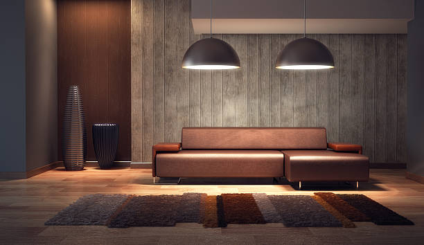 salon de luxe chambre 3d render - indoors inside of living room illuminated photos et images de collection