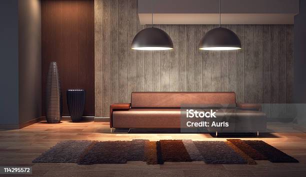 Luxury Lounge Room 3d Render Stock Photo - Download Image Now - Lighting Equipment, Illuminated, Living Room