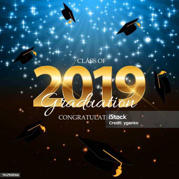 Class Of 2019 Graduarion Education Background Vector Illustration Stock Illustration - Download Image Now