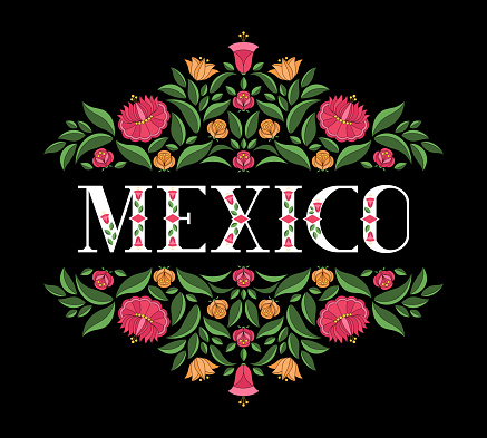 ✓ Imagen de Vector de ilustración de Oaxaca, México. Fondo negro con patrón floral tradicional de adorno de bordado mexicano para bandera de viaje, postal turística, diseño de tarjeta de recuerdo. Fotografía ✓ Imagen de Vector de ilustración de Oaxaca, México. Fondo negro con patrón floral tradicional de adorno de bordado mexicano para bandera de viaje, postal turística, diseño de tarjeta de recuerdo. Fotografía