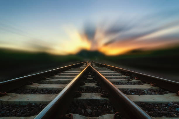Change Concept Soft focus Railway track,Change Concept or Choices concept. vanishing point stock pictures, royalty-free photos & images