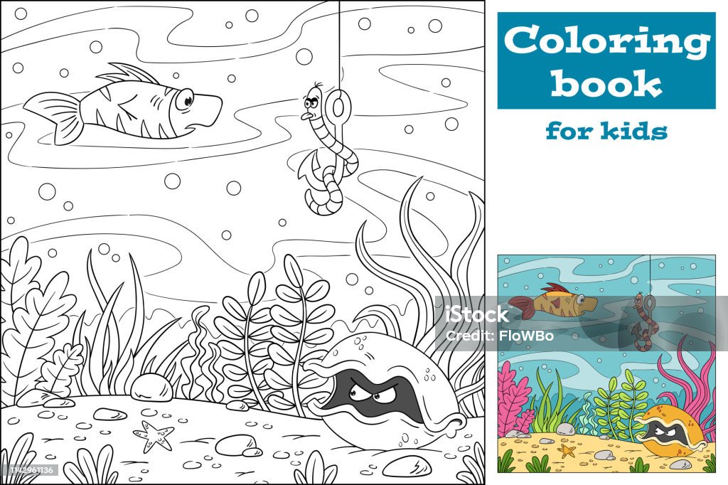 Coloring Book For Kids Coloring book for kids. Hand draw vector illustration with separate layers. Coloring stock vector