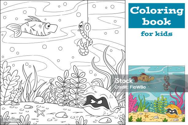 Coloring Book For Kids Stock Illustration - Download Image Now - Coloring, Coloring Book Page - Illlustration Technique, Fish