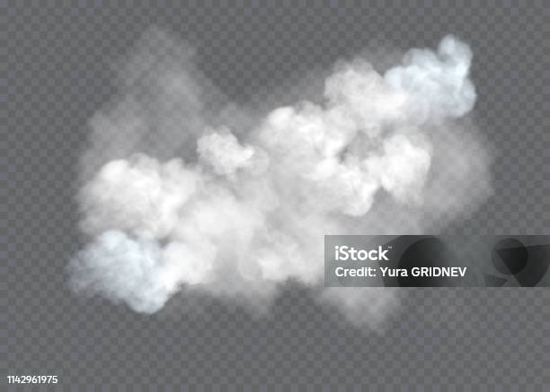 Genomskinlig Specialeffekt Sticker Ut Med Dimma Eller Rök Vit Moln Vektor Dimma Eller Smog-vektorgrafik och fler bilder på Rök