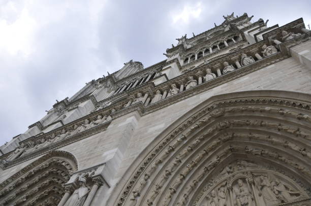 파리 노트르담 고딕 cathdral - rose window ile de la cite paris france notre dame 뉴스 사진 이미지