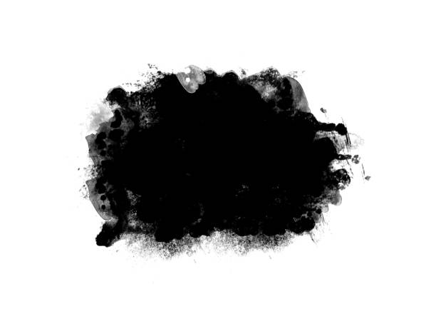 istock Black color graphic patches graphic brush strokes design effect element for background 1142969072