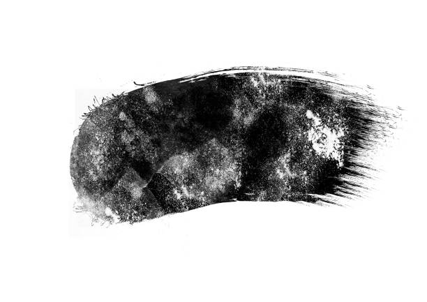 istock Black color graphic patches graphic brush strokes design effect element for background 1142970243