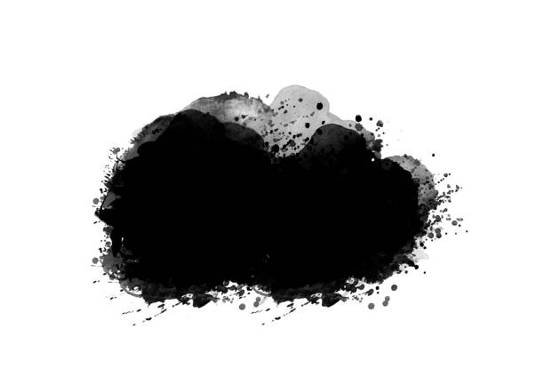 istock Black color graphic patches graphic brush strokes design effect element for background 1142970508