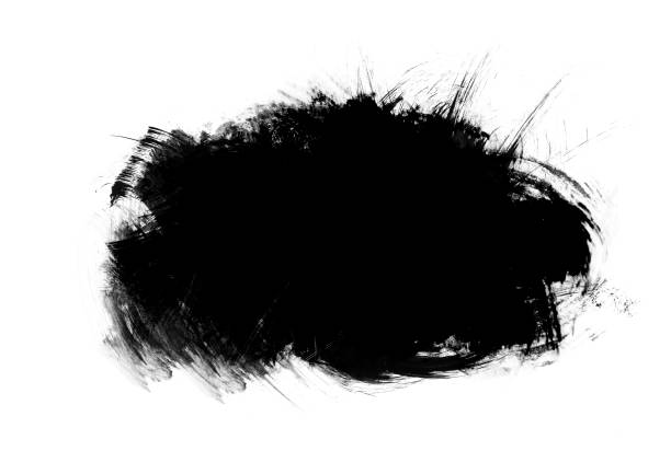 istock Black color graphic patches graphic brush strokes design effect element for background 1142970564