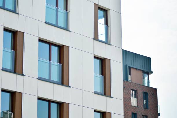 istock Modern condo building with huge windows 1142973099
