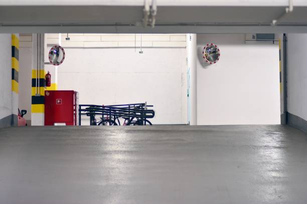 istock Underground parking garage of a modern apartment building 1142973126