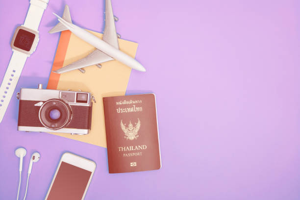 istock vacation travel technolofy gadgets and objects for travel concept 1142974190