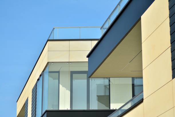 istock Modern condo building with huge windows 1142974539