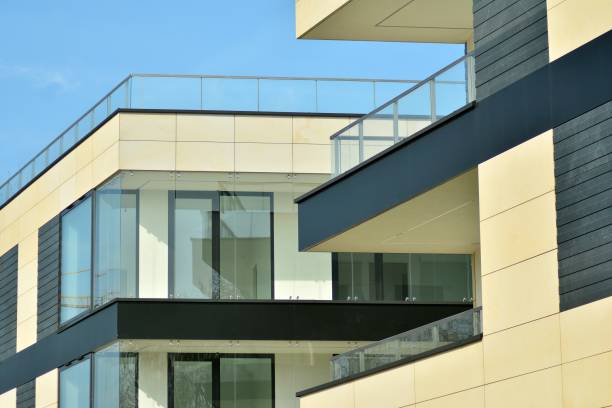 istock Modern condo building with huge windows 1142974743