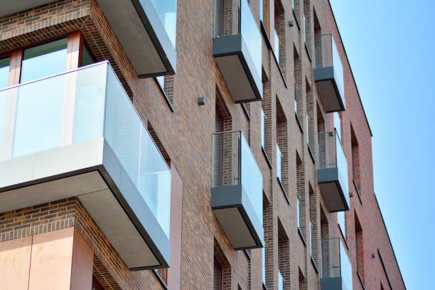 istock Modern condo building with huge windows 1142977952